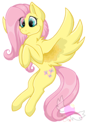 Size: 565x797 | Tagged: safe, artist:teeny16, fluttershy, pegasus, pony, g4, female, hooves to the chest, mare, simple background, solo, spread wings, stray strand, three quarter view, transparent background, wings