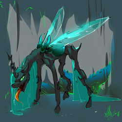 Size: 3000x3000 | Tagged: safe, artist:alumx, queen chrysalis, changeling, changeling queen, g4, female, high res, solo