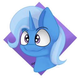 Size: 2000x2000 | Tagged: safe, artist:artsyambi, trixie, pony, unicorn, g4, cross-eyed, female, grin, high res, mare, portrait, smiling, solo