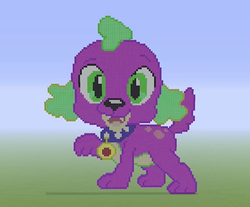 Size: 1235x1024 | Tagged: safe, spike, equestria girls, g4, minecraft, minecraft pixel art, pixel art