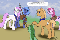 Size: 1280x853 | Tagged: safe, artist:silfoe, princess celestia, princess luna, oc, royal sketchbook, g4, spear