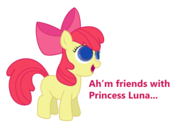 Size: 2237x1616 | Tagged: safe, artist:vincentthecrow, apple bloom, earth pony, pony, bloom & gloom, g4, assimilation, female, implied princess luna, mind control, solo, vtc's wacky vectors