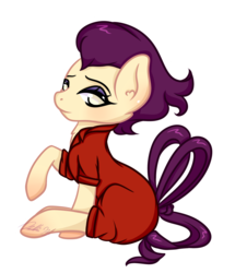 Size: 2147x2500 | Tagged: safe, artist:cutieink, high heel, earth pony, pony, g4, clothes, high res, jumpsuit, prison outfit, sitting, solo