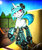 Size: 1100x1300 | Tagged: safe, artist:gamermac, dj pon-3, vinyl scratch, g4, female, helmet, ponies in roller skates, roller skates, solo