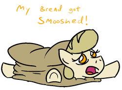 Size: 653x487 | Tagged: safe, artist:jargon scott, oc, oc only, oc:bread pony, bread pony, food pony, original species, bread, bread head, dialogue, solo