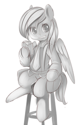 Size: 785x1256 | Tagged: safe, artist:ende26, rainbow dash, g4, female, monochrome, solo