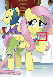 Size: 404x586 | Tagged: safe, idw, fluttershy, friends forever #18, g4, my little pony: friends forever, spoiler:comic, cover, cute, dexterous hooves, eating, hoof hold, meat, ponies eating meat, shyabetes