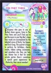 Size: 496x700 | Tagged: safe, enterplay, big macintosh, fluttershy, rarity, toe-tapper, torch song, earth pony, pony, g4, card, male, stallion, the ponytones, trading card