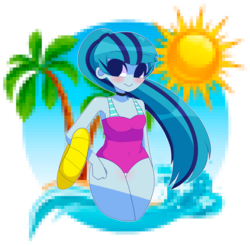 Size: 855x842 | Tagged: safe, artist:gro-ggy, sonata dusk, equestria girls, g4, clothes, female, solo, swimsuit