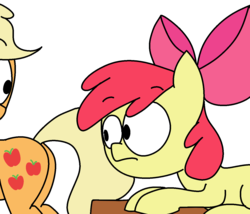 Size: 1400x1200 | Tagged: safe, artist:mastgrr, apple bloom, applejack, g4, butt, plot, simple background, white background