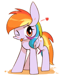 Size: 800x1000 | Tagged: safe, artist:joycall6, rainbow dash, g4, :p, female, heart, solo, wink