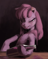 Size: 645x800 | Tagged: safe, artist:someschmoe, berry punch, berryshine, g4, alcohol, drunk, female, looking at you, portrait, solo