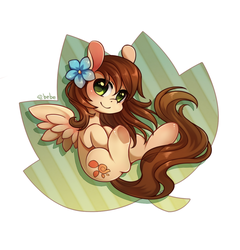 Size: 1200x1252 | Tagged: safe, artist:huaineko, oc, oc only, oc:fallen leaves, g4, blushing, cute, female, looking at you, mare, pixiv, smiling, smiling at you, solo, underhoof