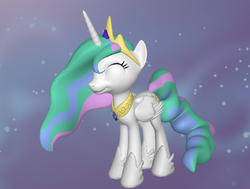 Size: 761x574 | Tagged: safe, artist:darth-silas, princess celestia, ponylumen, g4, 3d, 3d pony creator, big smile, cheerful, cute, happy, smiling