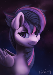 Size: 5000x7028 | Tagged: safe, artist:foxvanity, twilight sparkle, alicorn, pony, castle sweet castle, g4, absurd resolution, alternate hairstyle, female, mare, portrait, punklight sparkle, solo, twilight sparkle (alicorn)