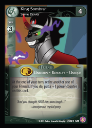 Size: 360x503 | Tagged: safe, enterplay, king sombra, absolute discord, g4, my little pony collectible card game, card, ccg, slavery