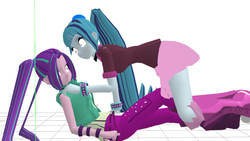 Size: 640x360 | Tagged: safe, artist:xxxsketchbookxxx, aria blaze, sonata dusk, equestria girls, g4, 3d, fail, failure, mmd