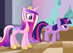 Size: 887x640 | Tagged: safe, screencap, princess cadance, queen chrysalis, twilight sparkle, g4