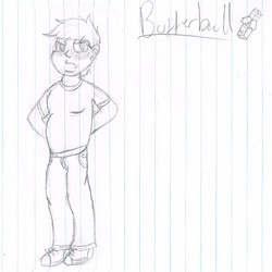 Size: 1000x1000 | Tagged: safe, artist:angelartgallery, oc, oc only, oc:butterball, blushing, chubby, fat, grumpy, humanized oc, lined paper, monochrome, moobs, sketch, solo, traditional art