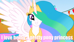 Size: 845x475 | Tagged: safe, princess celestia, g4, female, image macro, meme, solo