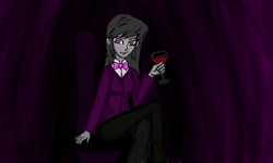 Size: 1600x960 | Tagged: safe, artist:greatfluttershy, octavia melody, human, g4, female, humanized, solo, wine