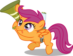 Size: 704x550 | Tagged: safe, artist:seahawk270, scootaloo, bloom & gloom, g4, my little pony: friendship is magic, female, pest control gear, simple background, solo, transparent background, vector