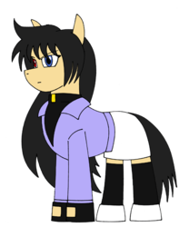 Size: 625x750 | Tagged: safe, artist:combatkaiser, oc, oc only, clothes, fingerless gloves, gloves, heterochromia, ponified, simple background, socks, thigh highs, transparent background