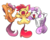 Size: 1000x800 | Tagged: safe, artist:quizia, apple bloom, scootaloo, sweetie belle, earth pony, pegasus, pony, unicorn, g4, adorabloom, blushing, bow, cute, cutealoo, cutie mark crusaders, diasweetes, eyes closed, female, filly, hair bow, jumping, open mouth, quizia is trying to murder us, shiny, simple background, smiling, transparent background, underhoof