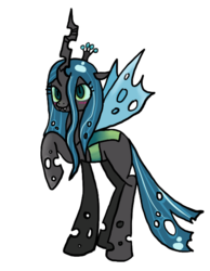 Size: 501x645 | Tagged: safe, artist:moekonya, queen chrysalis, changeling, changeling queen, g4, blushing, crown, female, jewelry, regalia, solo