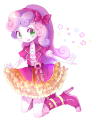 Size: 900x1157 | Tagged: safe, artist:weiliy, sweetie belle, equestria girls, g4, clothes, female, high heels, skirt, solo