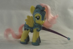 Size: 2705x1825 | Tagged: safe, artist:gryphyn-bloodheart, fluttershy, g4, armor, brushable, crystal guard armor, customized toy, irl, jousting, jousting outfit, lance, photo, toy