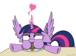 Size: 1350x1000 | Tagged: safe, artist:fakskis, twilight sparkle, alicorn, pony, g4, female, food, heart, i'm pancake, mare, pancakes, solo, tongue out, twilight sparkle (alicorn)