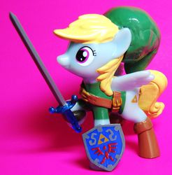 Size: 1576x1599 | Tagged: safe, chirpy hooves, g4, customized toy, link, mcdonald's happy meal toys, shield, sword, the legend of zelda, toy