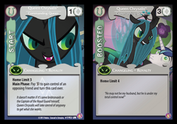 Size: 720x503 | Tagged: safe, enterplay, queen chrysalis, shining armor, absolute discord, g4, my little pony collectible card game, ccg