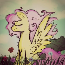 Size: 2000x2000 | Tagged: safe, fluttershy, g4, cute, female, high res, nature, solo