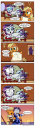 Size: 993x3536 | Tagged: safe, alternate version, artist:daniel-sg, applejack, rarity, pony, g4, clothes, collar, comic, crossing the line twice, dialogue, dickbutt, draw me like one of your french girls, drawing, dress, eyes closed, eyeshadow, female, freckles, jewelry, lesbian, looking at you, makeup, night, ocean, open mouth, painting, pencil, ship, ship:rarijack, shipping, smiling, speech bubble, sun, titanic, unamused, window