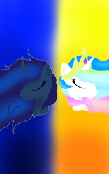 Size: 800x1280 | Tagged: safe, artist:cute_pinkie7, princess celestia, princess luna, g4