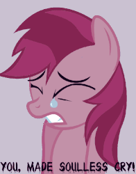 Size: 700x891 | Tagged: safe, oc, oc only, oc:soulless pinkamena, crying, gif, hate, non-animated gif, sad