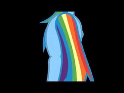 Size: 480x360 | Tagged: safe, rainbow dash, g4, female, solo, tail, that frame of rainbow dash's butt, walking
