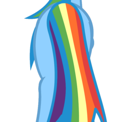Size: 600x600 | Tagged: safe, rainbow dash, g4, female, solo, tail, that frame of rainbow dash's butt
