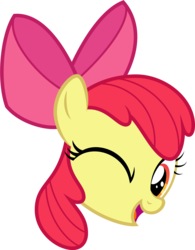 Size: 6000x7696 | Tagged: safe, artist:lahirien, apple bloom, bloom & gloom, g4, .ai available, absurd resolution, cutie mark, female, one eye closed, simple background, solo, transparent background, vector, wink