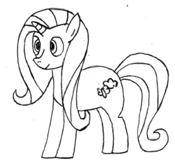 Size: 628x587 | Tagged: safe, artist:sunburn, oc, oc only, pony, unicorn, monochrome, sketch, solo