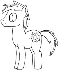 Size: 627x766 | Tagged: safe, artist:sunburn, oc, oc only, earth pony, pony, monochrome, sketch, solo