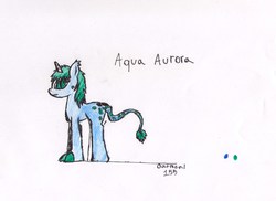 Size: 3117x2275 | Tagged: safe, artist:oatmeal155, oc, oc only, oc:aqua aurora, dracony, high res, oatmeal155