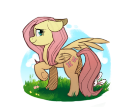 Size: 1150x975 | Tagged: safe, artist:xcaptainaj, angel bunny, fluttershy, g4, cute, female, shyabetes, solo