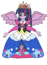 Size: 2824x3860 | Tagged: safe, artist:pokecure123, twilight sparkle, equestria girls, g4, clothes, crossover, cure magic, dress, female, gala dress, high res, magical girl, new crown, precure, solo, twilight sparkle (alicorn)