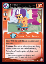 Size: 360x503 | Tagged: safe, enterplay, scootaloo, absolute discord, g4, my little pony collectible card game, ccg, scooter