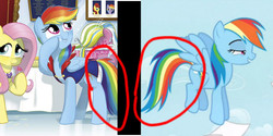 Size: 512x256 | Tagged: safe, idw, fluttershy, rainbow dash, friends forever #18, g4, my little pony: friends forever, error, nitpicking