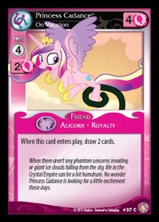 Size: 360x503 | Tagged: safe, enterplay, princess cadance, absolute discord, g4, my little pony collectible card game, card, ccg, open mouth, out of context, spread wings, tentacles, wide eyes