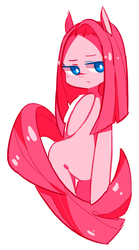 Size: 500x900 | Tagged: safe, artist:tsukimei99, pinkie pie, earth pony, semi-anthro, g4, female, pinkamena diane pie, pixiv, simple background, solo, white background